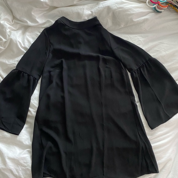 Mango Bell Sleeve Tie Neck Mini Dress - Picture 6 of 7